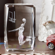 NBA 3D Crystal Glass Laser Cube for Basketball